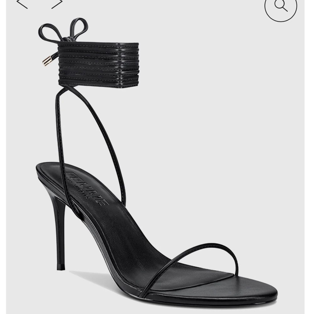 La Femme Black Strappy Heels